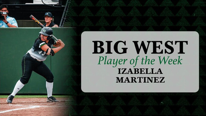 Izabella Martinez Big West Player of the Week graphic