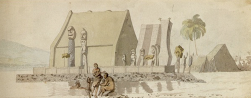 drawing of a ߣsirƵian structure with people in the foreground